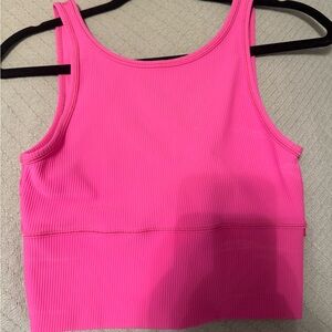 Lululemon pink cropped tank. Worn once. Size 4